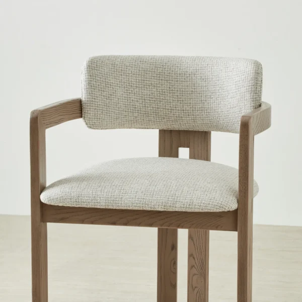 Desmond Dove Grey Fabric Counter Stool - Medium Brown Ash Legs